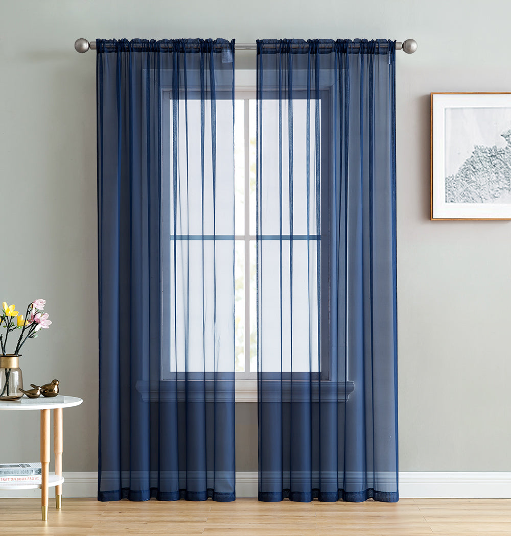 Lucento Sheer Voile Rod Pocket Curtain Panels