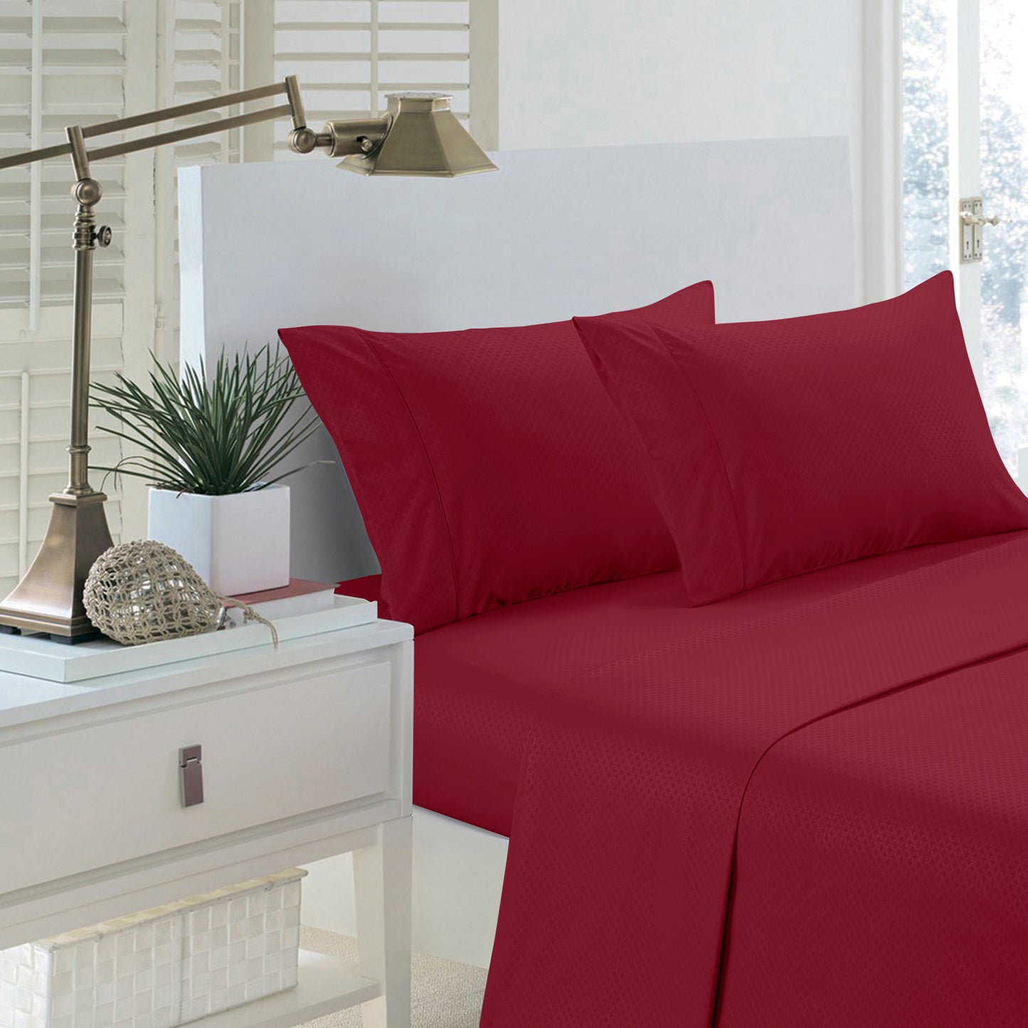 1800 Series Embossed Sheets – Deep Pocket Soft & Breathable Bed Set
