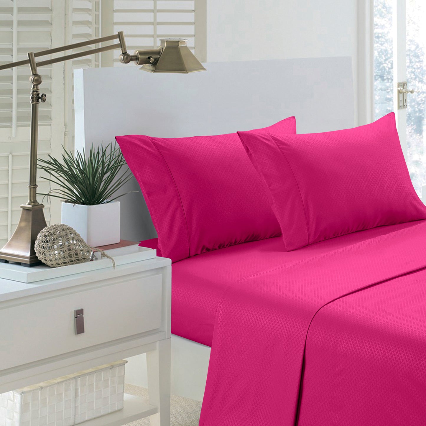 1800 Series Embossed Sheets – Deep Pocket Soft & Breathable Bed Set