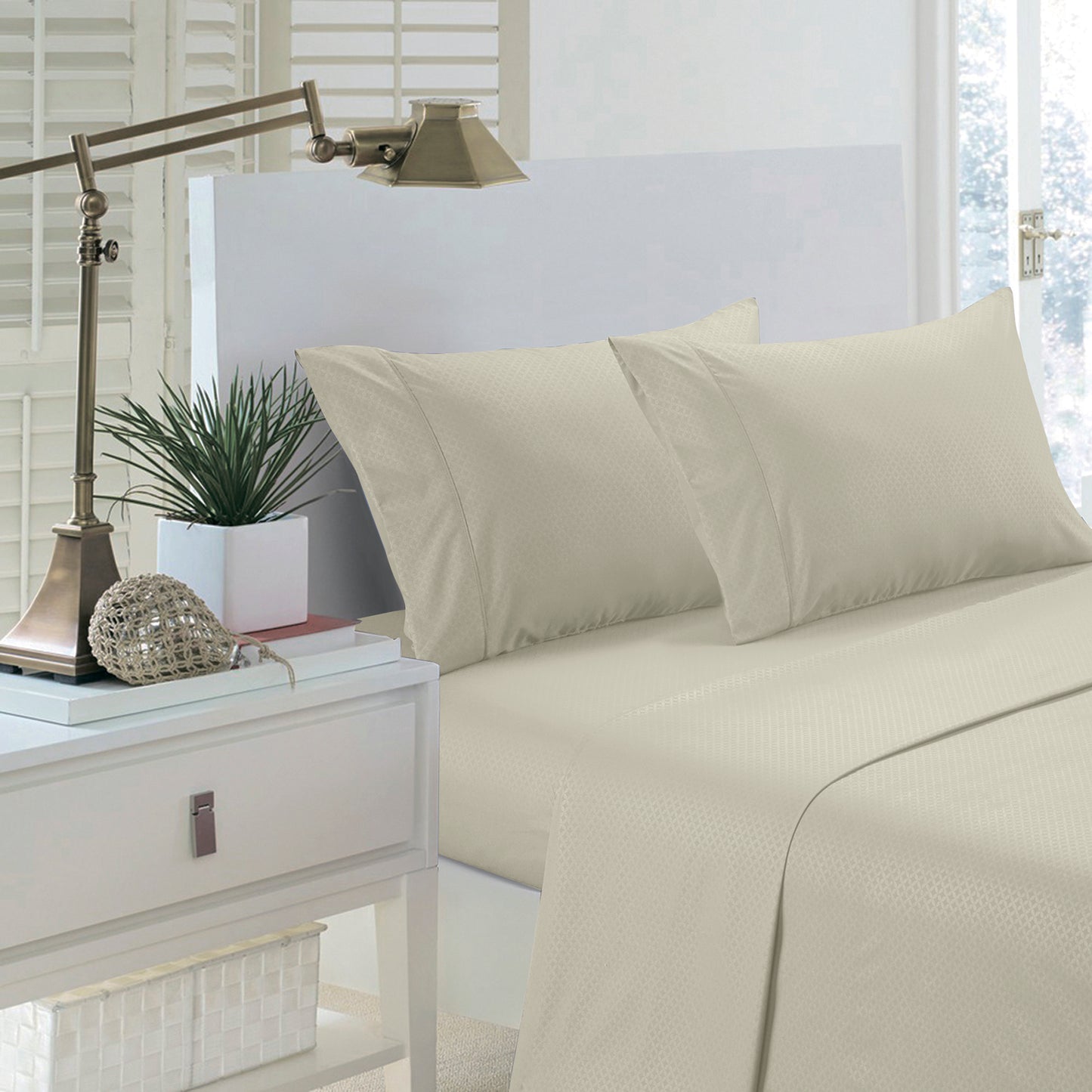 1800 Series Embossed Sheets – Deep Pocket Soft & Breathable Bed Set