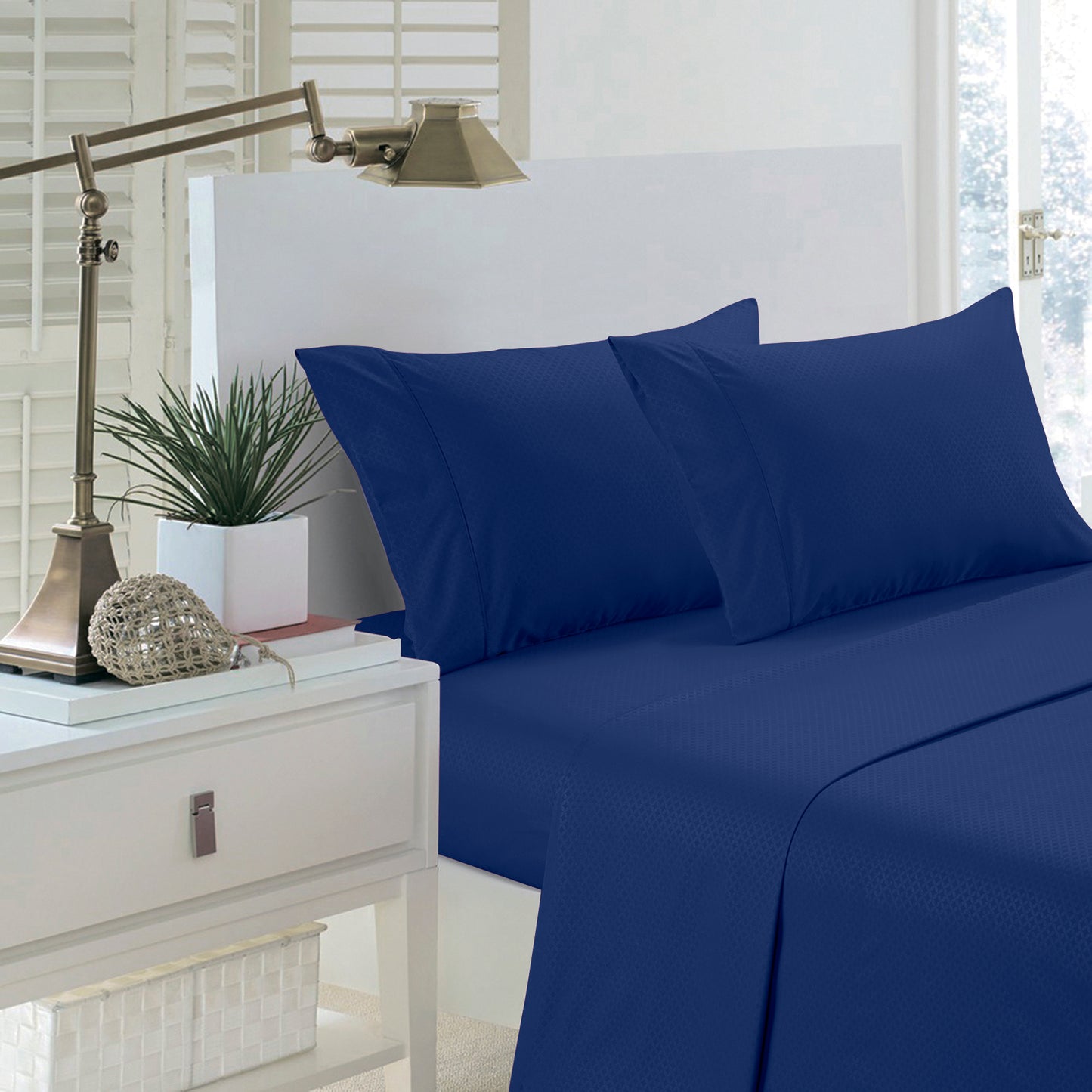 1800 Series Embossed Sheets – Deep Pocket Soft & Breathable Bed Set