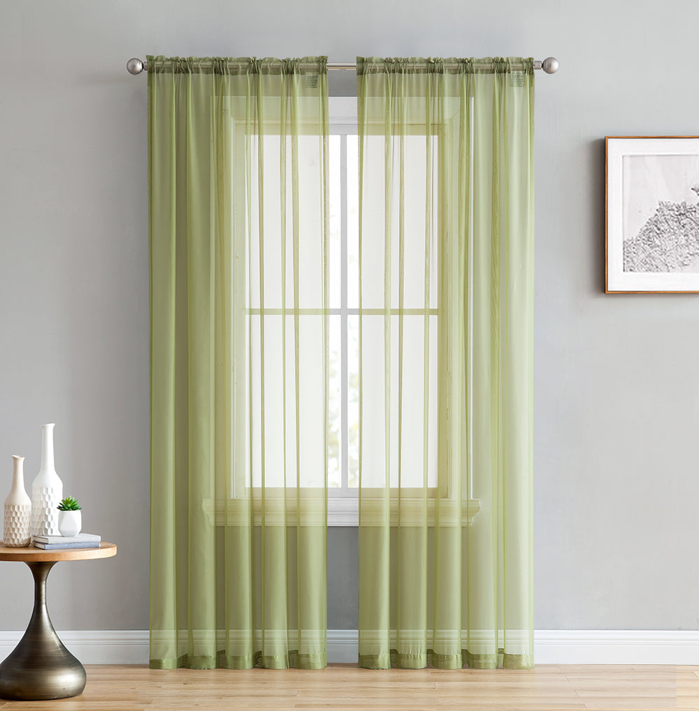 Lucento Sheer Voile Rod Pocket Curtain Panels