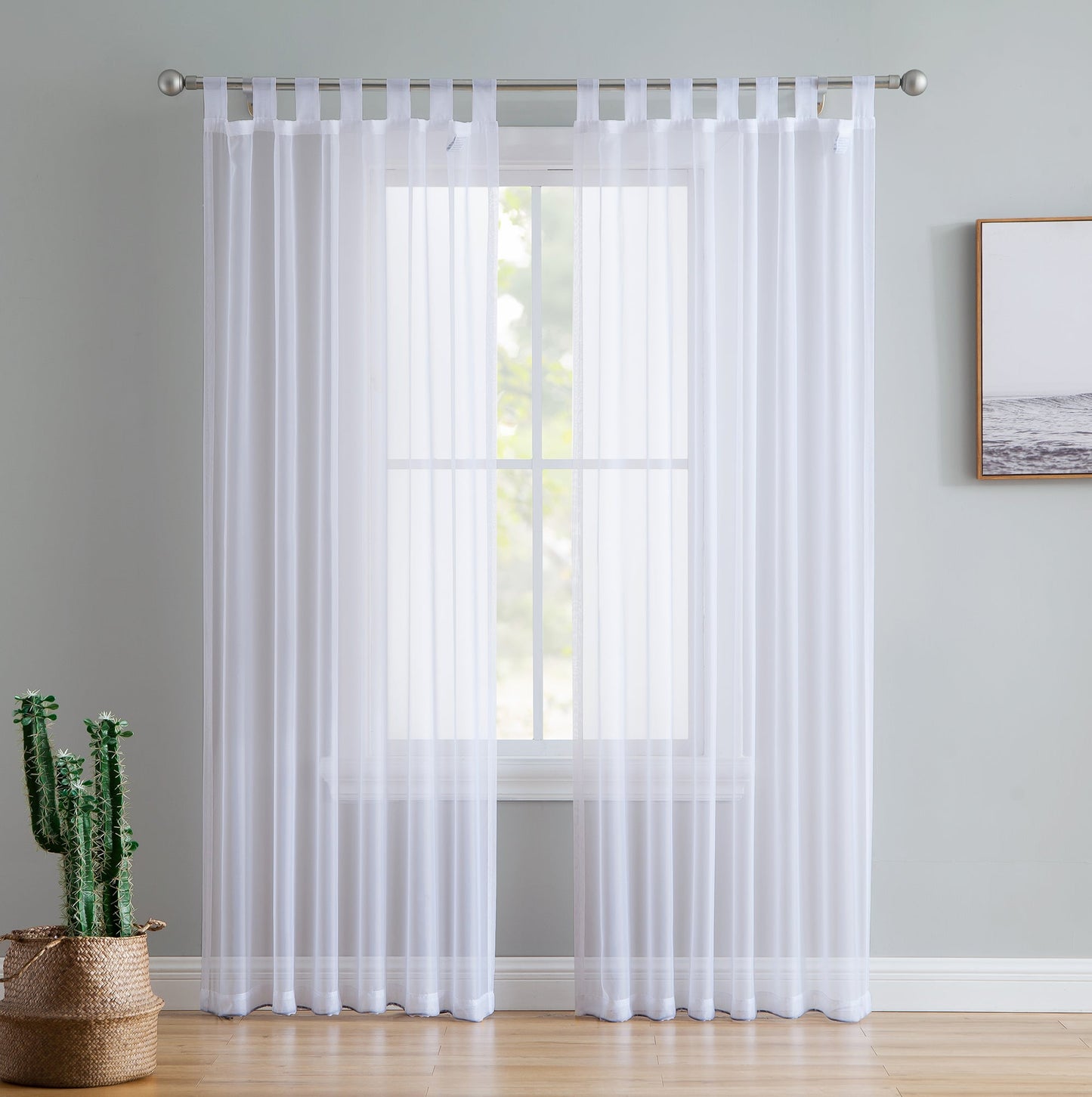 Sheer Voile Tab Top Curtain Panels